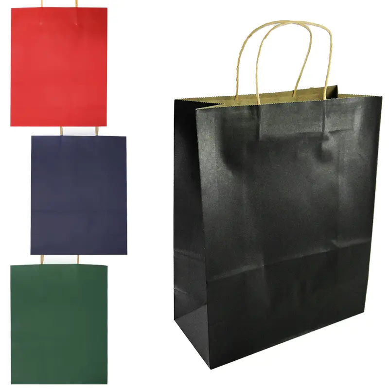 BOLSA SACOLA DE PAPEL PARA PRESENTE KRAFT COLORS 21X16X8CM