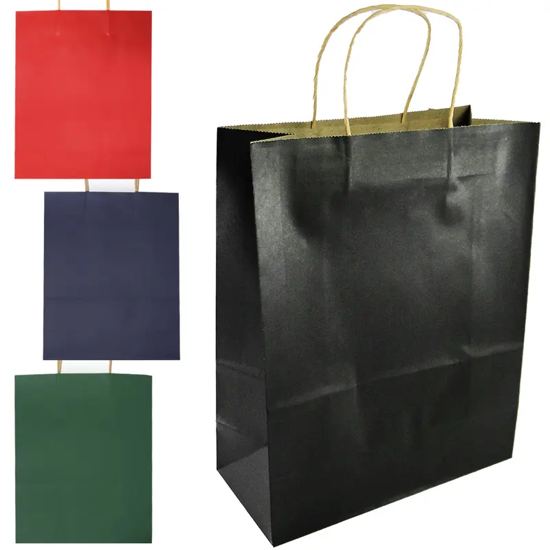 BOLSA SACOLA DE PAPEL PARA PRESENTE KRAFT COLORS 33X26X12CM
