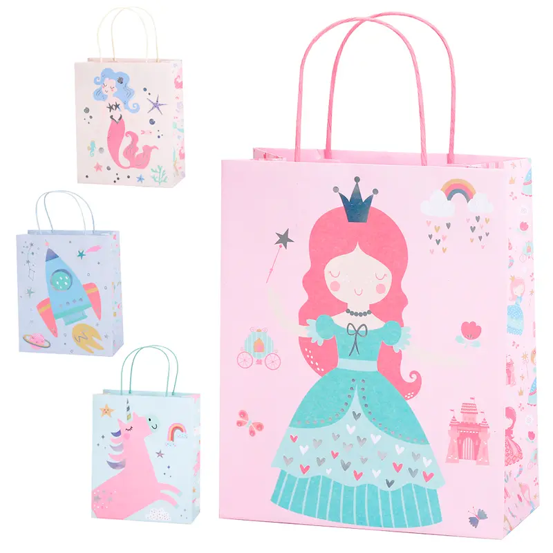 BOLSA SACOLA DE PAPEL PARA PRESENTE ESTAMPAS COLOR 25,5X21X10CM