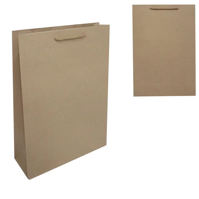 BOLSA SACOLA DE PAPEL PARA PRESENTE KRAFT MARROM P 24X19X8CM