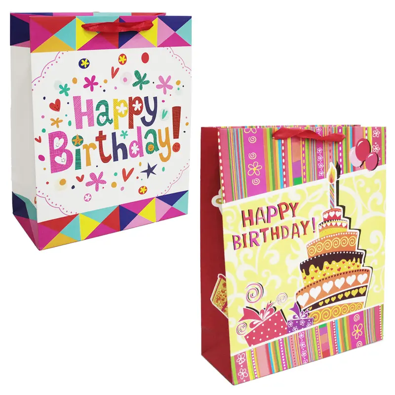 BOLSA SACOLA DE PAPEL PARA PRESENTE LUXO HAPPY BIRTHDAY! 32X26X10CM