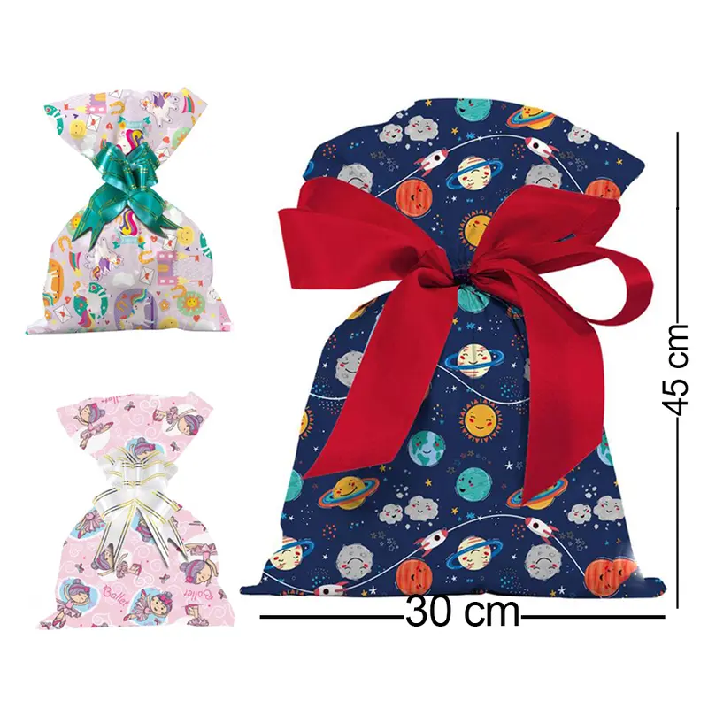 SACO DE PRESENTE BEBE COM 50 PECAS 30X45CM