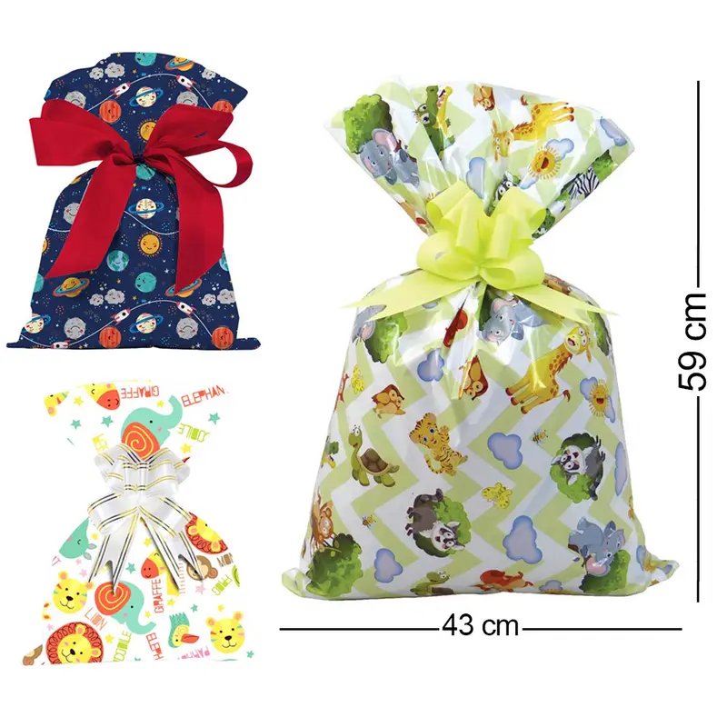 SACO DE PRESENTE BEBE COM 50 PECAS 43X59CM