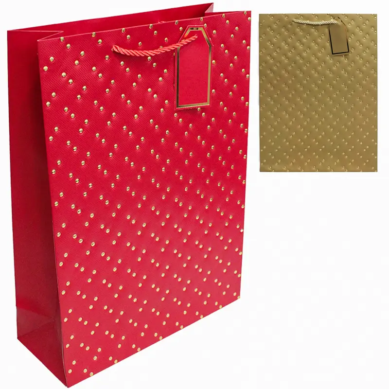 BOLSA SACOLA DE PAPEL PARA PRESENTE LUXO BOLINHAS 42X31X12CM