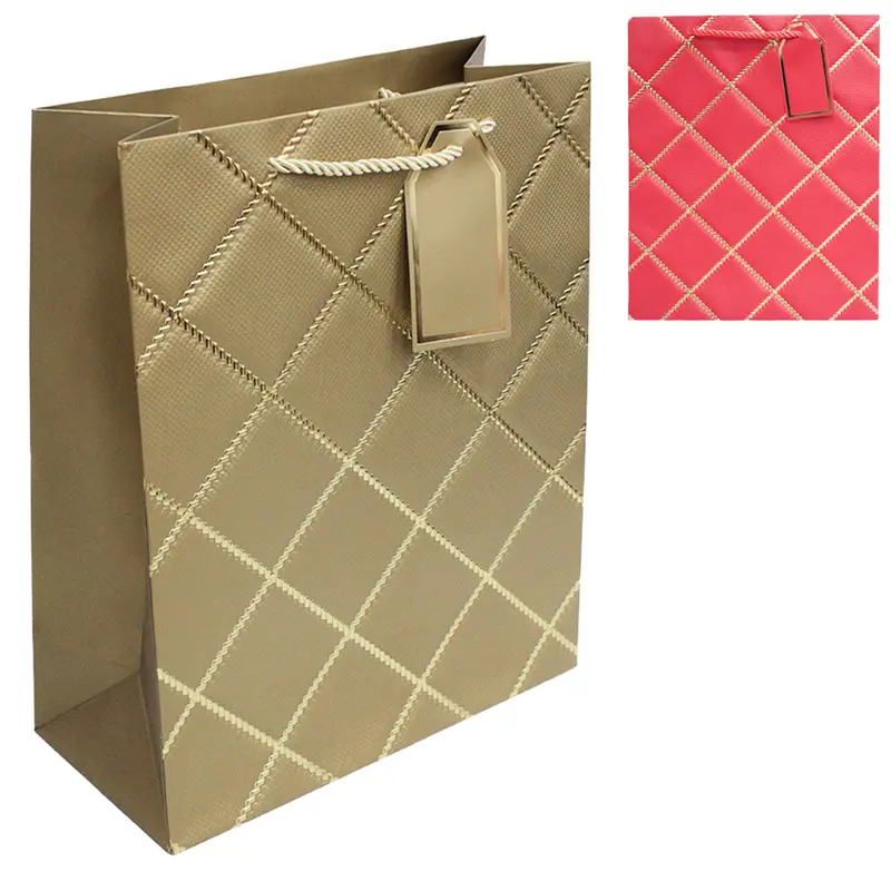 BOLSA SACOLA DE PAPEL PARA PRESENTE LUXO 32X26X12CM