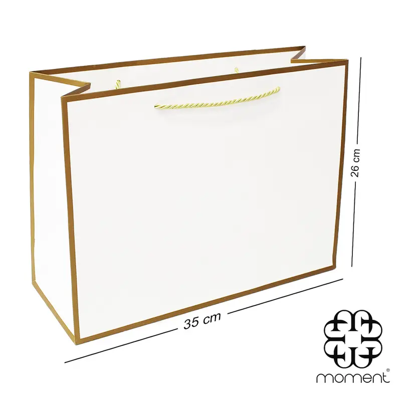 BOLSA SACOLA DE PAPEL PARA PRESENTE LUXO 35X26X13CM