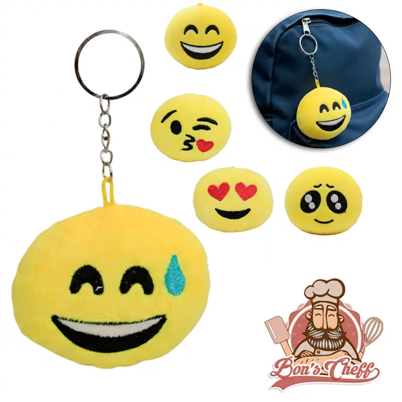 CHAVEIRO DE PELUCIA EMOTICONS SORTIDOS 7,5CM DE Ø