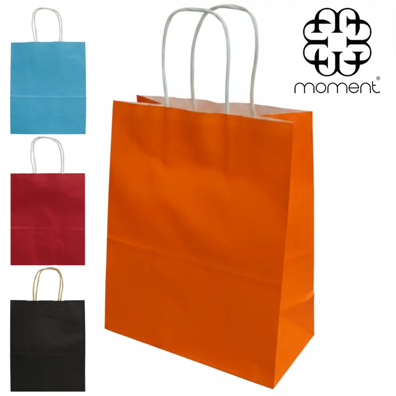 BOLSA SACOLA DE PAPEL PARA PRESENTE KRAFT COLORS 26X21,5X11CM
