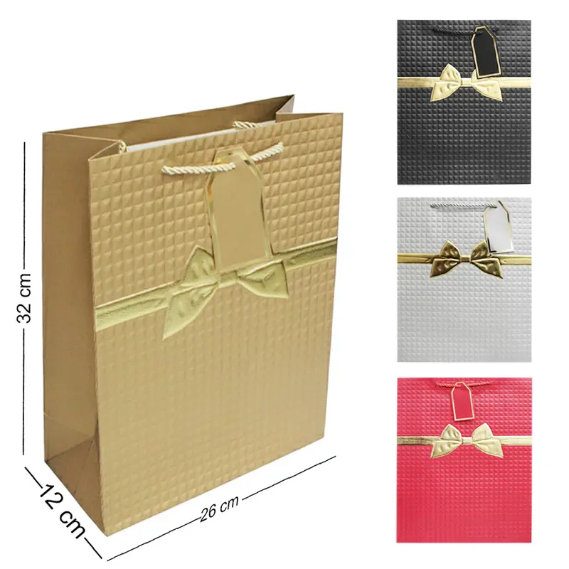 BOLSA SACOLA DE PAPEL PARA PRESENTE LUXO LACO 32X26X12CM