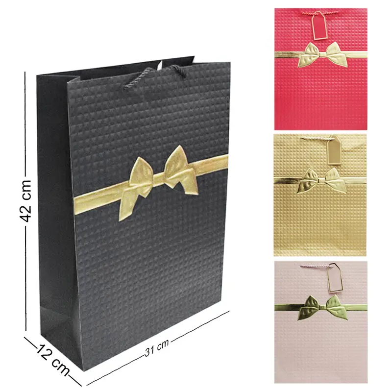 BOLSA SACOLA DE PAPEL PARA PRESENTE LUXO LACO 42X31X12CM