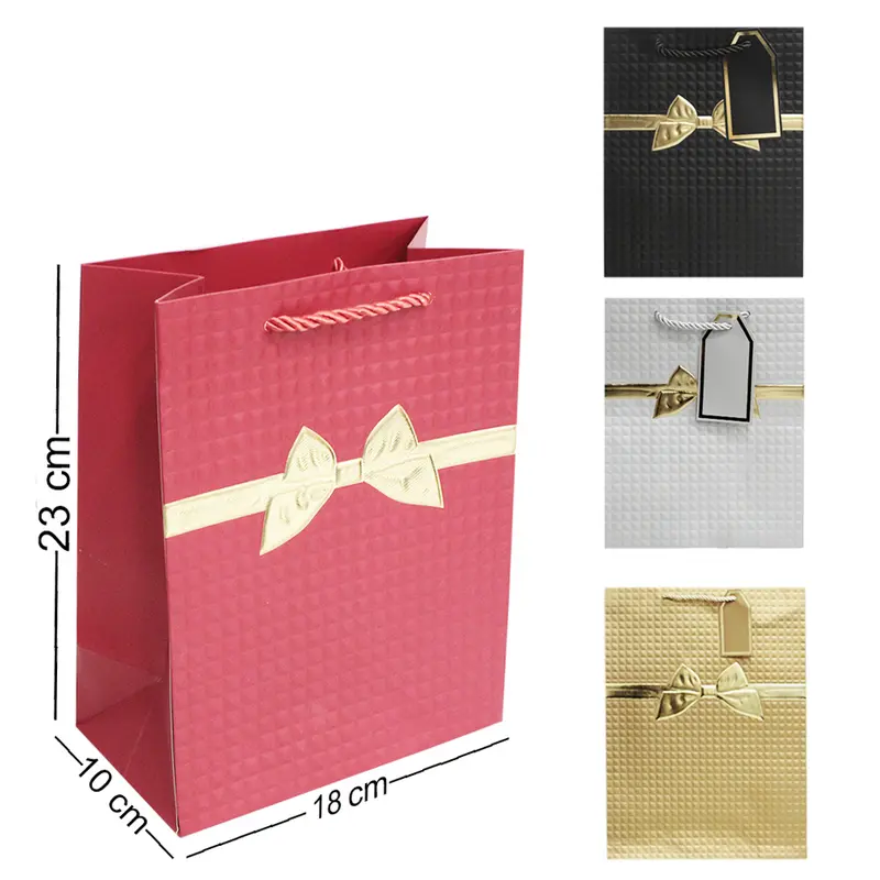 BOLSA SACOLA DE PAPEL PARA PRESENTE LUXO LACO 23X18X10CM