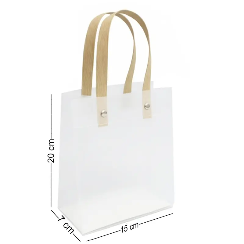 BOLSA SACOLA DE PLASTICO PARA PRESENTE TRANSPARENTE 20X15X7CM