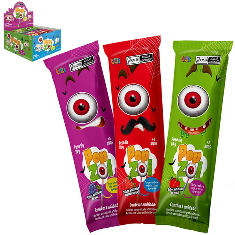 PIRULITO POP ZOI TORCA O CABO E VEJA AS CORES APARECER! MORANGO 10G DP PLAY COLORE