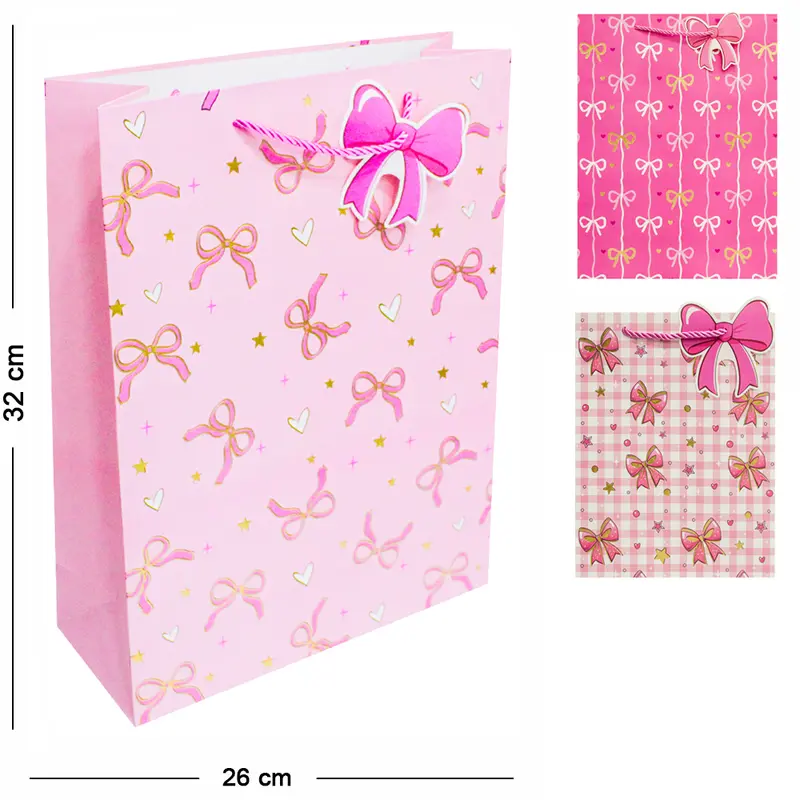 BOLSA SACOLA DE PAPEL PARA PRESENTE LUXO LACO M 32X26X10CM