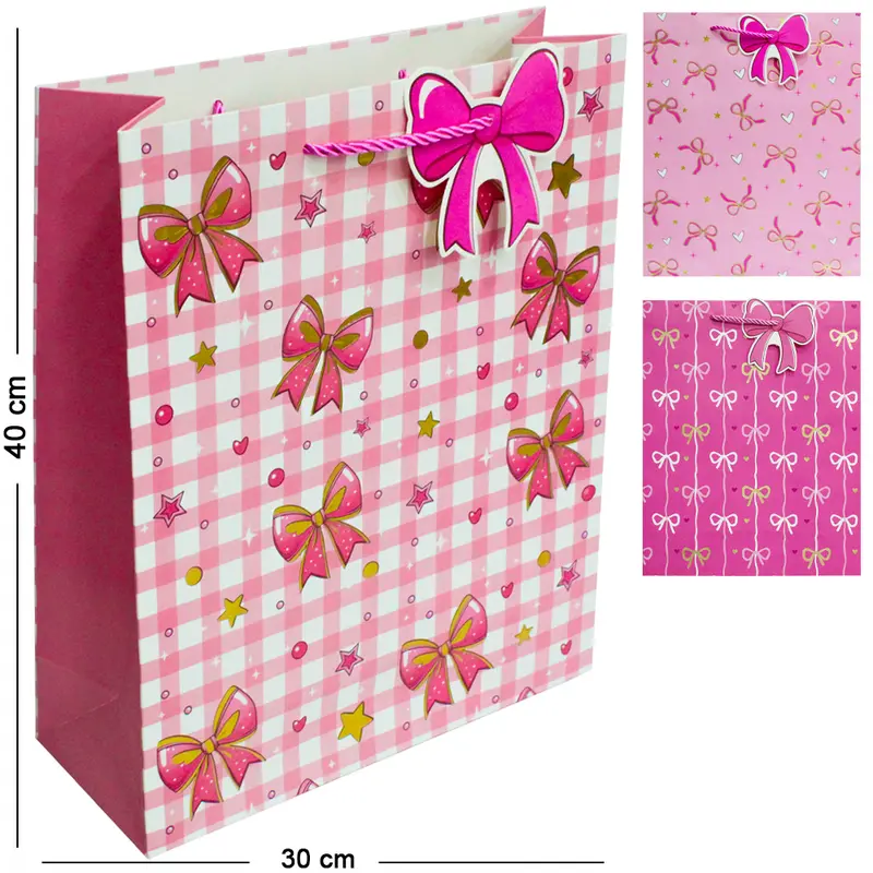 BOLSA SACOLA DE PAPEL PARA PRESENTE LUXO LACO G 40X30X12CM