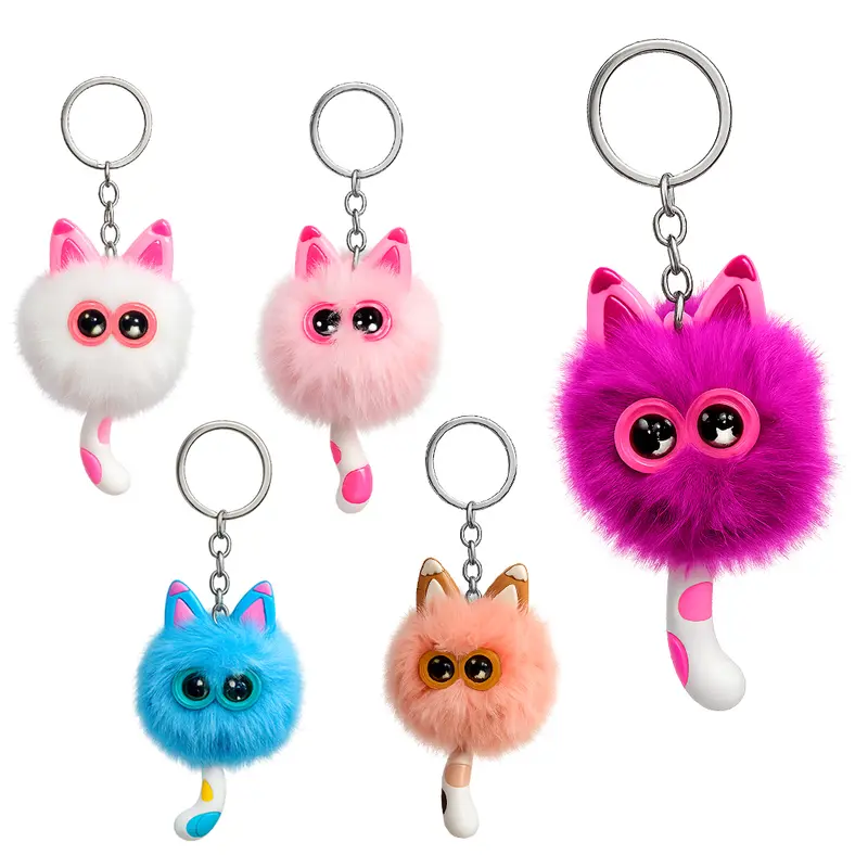 CHAVEIRO DE PELUCIA POM POM GATO 10X6CM