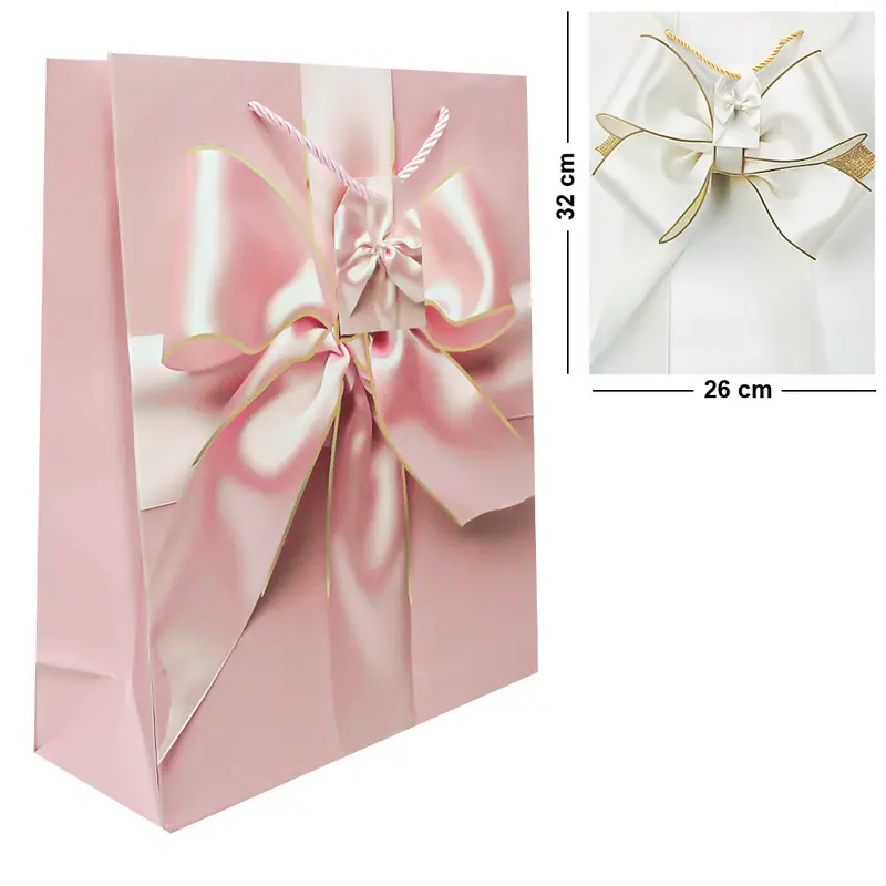 BOLSA SACOLA DE PAPEL PARA PRESENTE LUXO LACO 32X26X10CM
