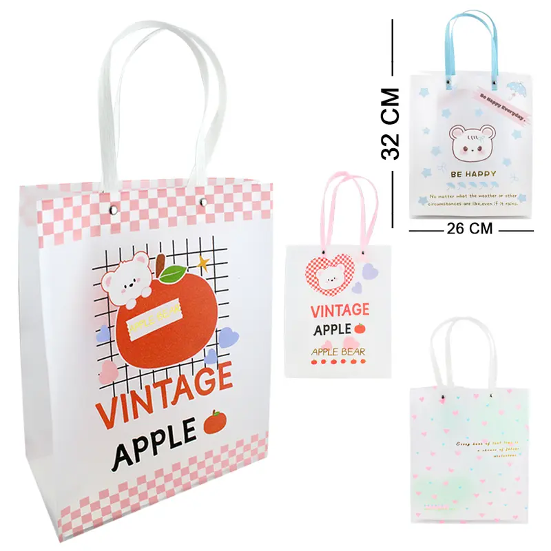 BOLSA SACOLA DE PLASTICO PARA PRESENTE TRANSPARENTE 32X26X12CM