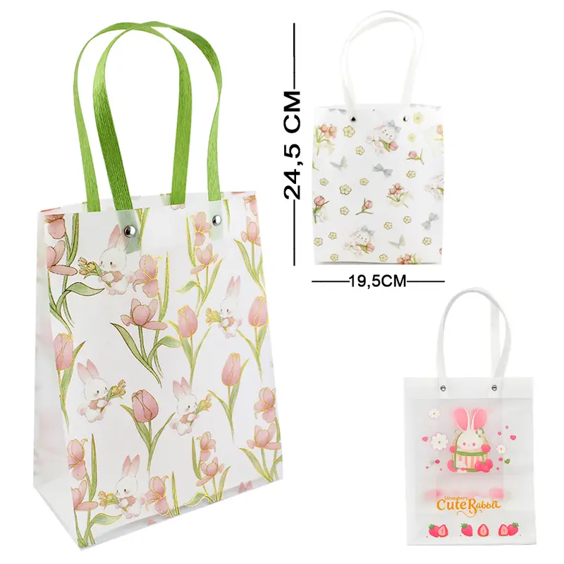 BOLSA SACOLA DE PLASTICO PARA PRESENTE TRANSPARENTE 24,5X19,5X9,5CM