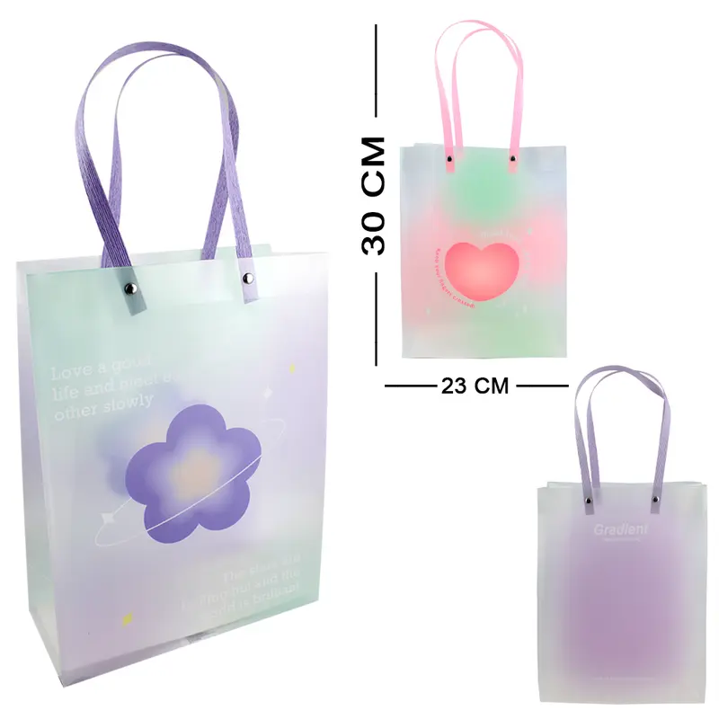 BOLSA SACOLA DE PLASTICO PARA PRESENTE TRANSPARENTE 30X23X10CM