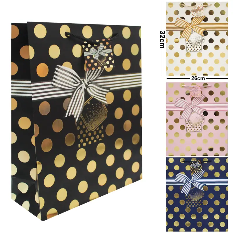 BOLSA SACOLA DE PAPEL PARA PRESENTE LUXO POA C/LACO M 32X26X10CM