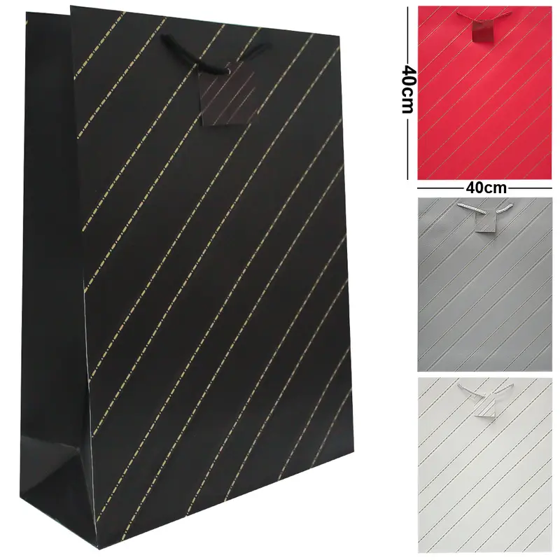 BOLSA SACOLA DE PAPEL PARA PRESENTE LUXO LINHAS G 40X30X12CM