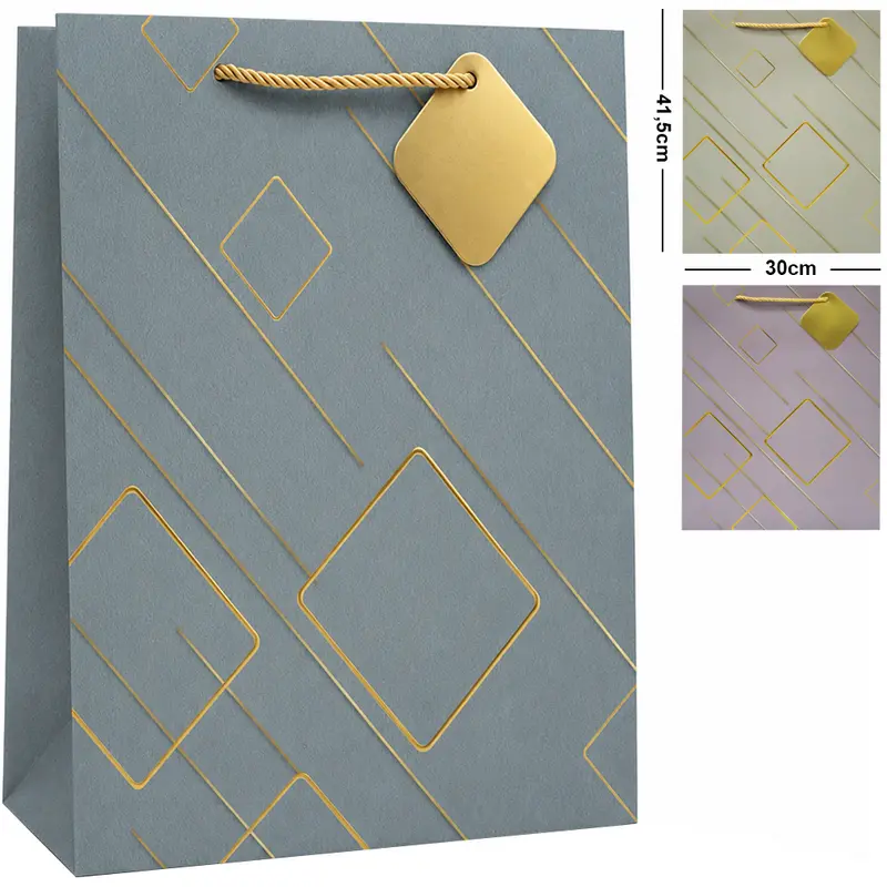 BOLSA SACOLA DE PAPEL PARA PRESENTE LUXO G 41,5X30X12CM