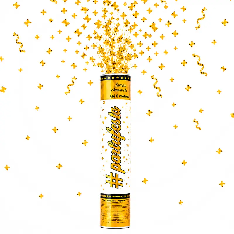 LANCA CONFETE DOURADO LAMINADO 30X5CM DE Ø