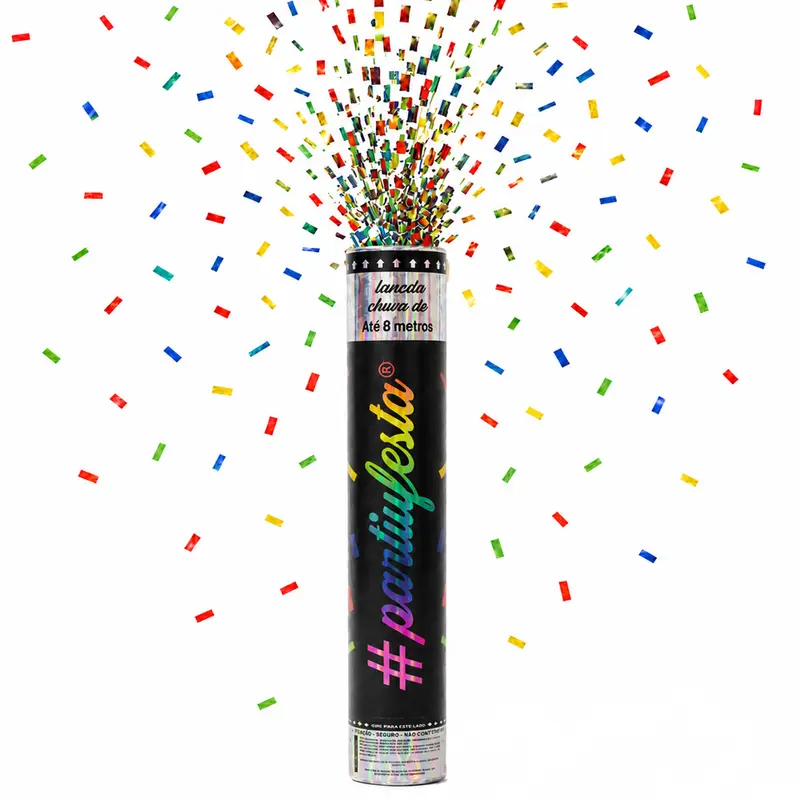 LANCA CONFETE MULTICOLOR METALIZADO 30X5CM DE Ø