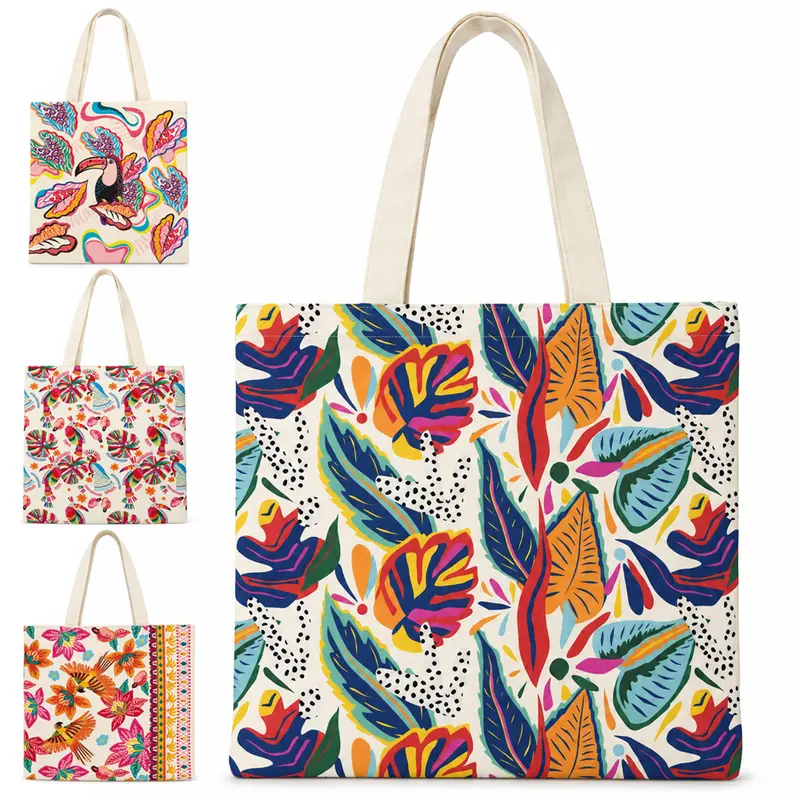 BOLSA ECOBAG DE PRAIA DE POLIESTER TROPICAL 38X35CM