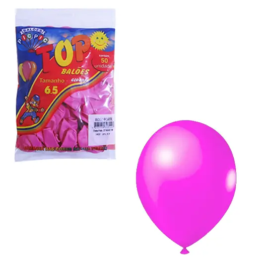BALAO / BEXIGA TOP ROSA FORTE 6,5'' COM 50 PECAS