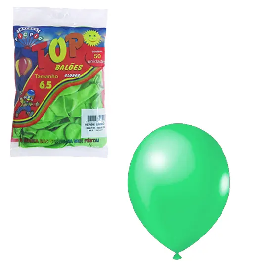 BALAO / BEXIGA TOP VERDE LIMAO 6,5'' COM 50 PECAS