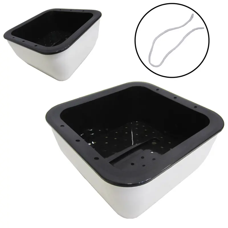 VASO QUADRADO AUTO IRRIGAVEL BRANCO COM CORDAO 16X8,5CM DE PLASTICO
