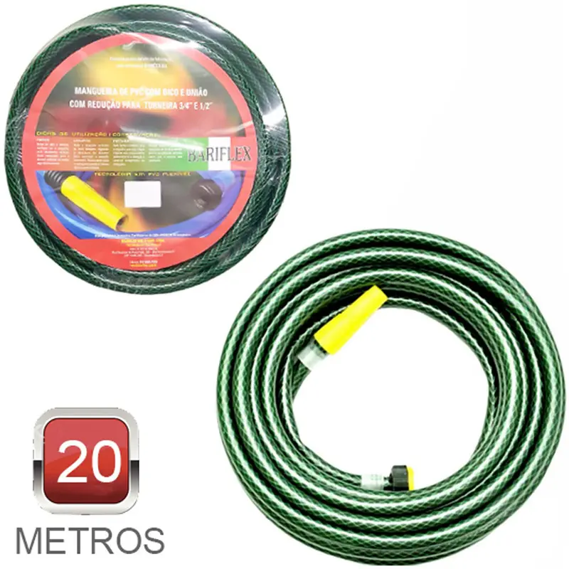 MANGUEIRA COM ESGUICHO PARA JARDIM FLEXIVEL TRANCADA VERDE 20M