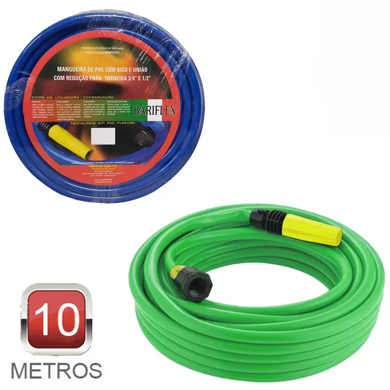 MANGUEIRA COM ESGUICHO PARA JARDIM FLEXIVEL LISA AZUL/VERDE 10M