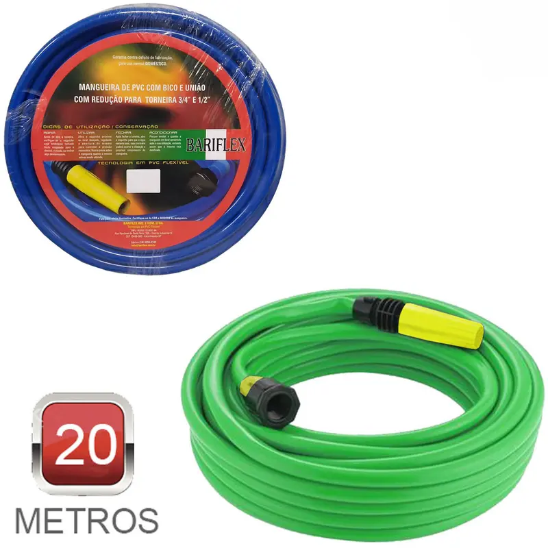 MANGUEIRA COM ESGUICHO PARA JARDIM FLEXIVEL LISA AZUL/VERDE 20M