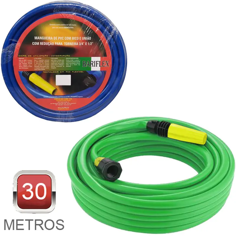 MANGUEIRA COM ESGUICHO PARA JARDIM FLEXIVEL LISA AZUL/VERDE 30M
