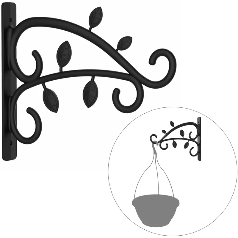 SUPORTE DE PAREDE DE PLASTICO PARA VASO PRETO 25,5X21CM