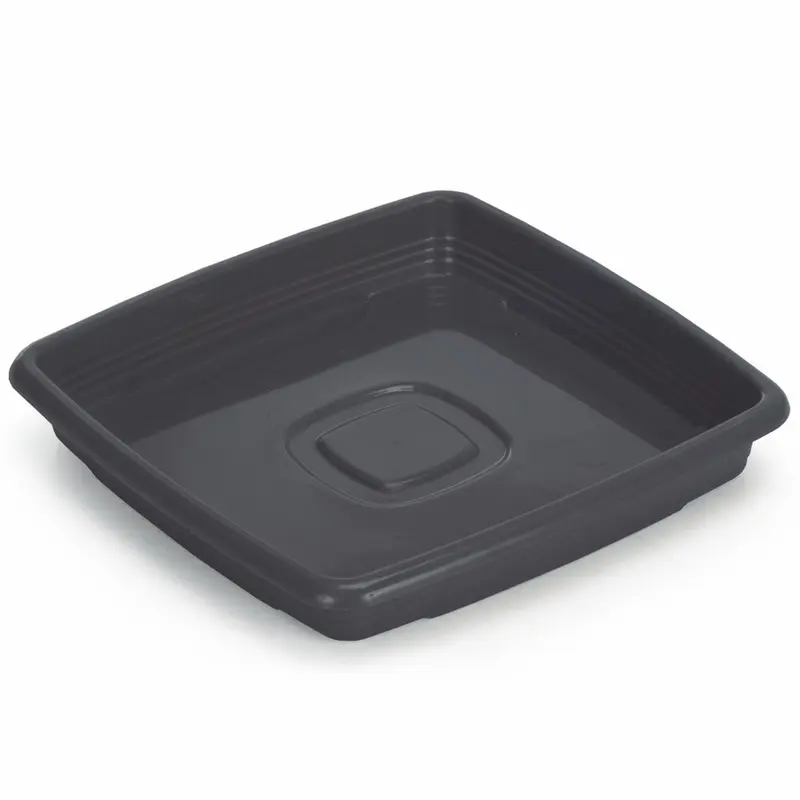 PRATO DE VASO QUADRADO PRETO 29,5CM DE PLASTICO