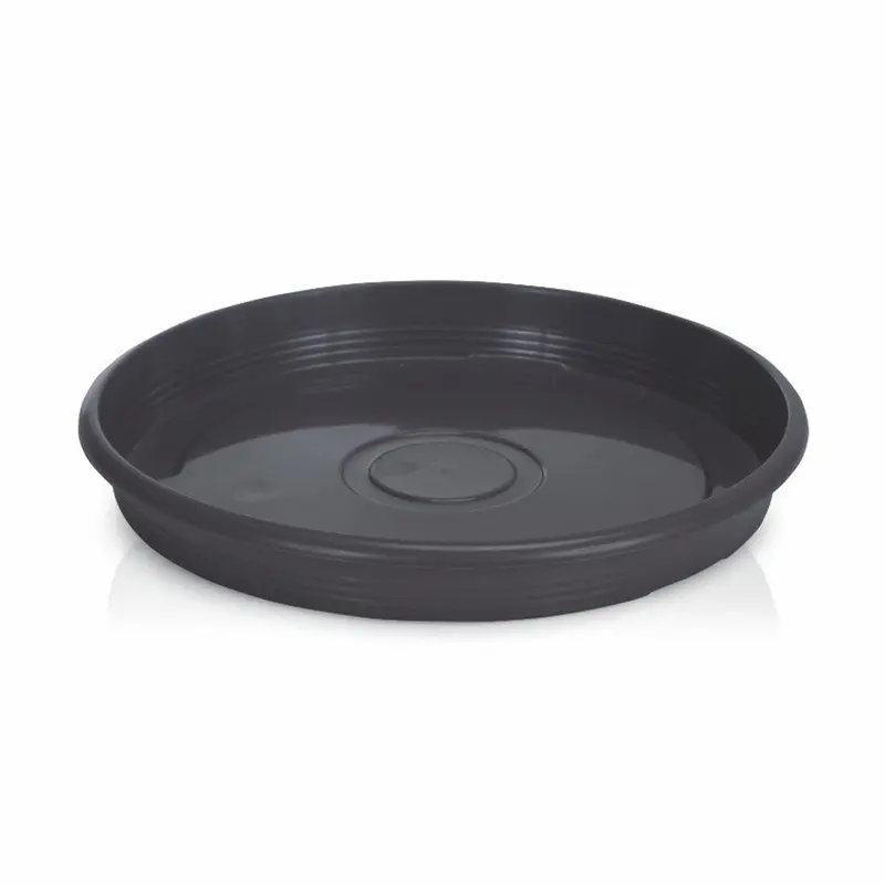 PRATO DE VASO REDONDO PRETO 13,3CM DE Ø DE PLASTICO