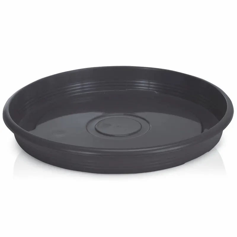 PRATO DE VASO REDONDO PRETO 31CM DE Ø DE PLASTICO