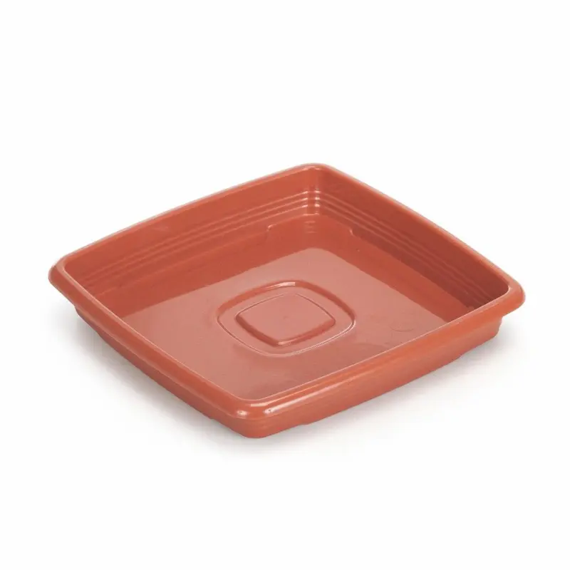 PRATO DE VASO QUADRADO TELHA CERAMICO 13,3CM DE PLASTICO