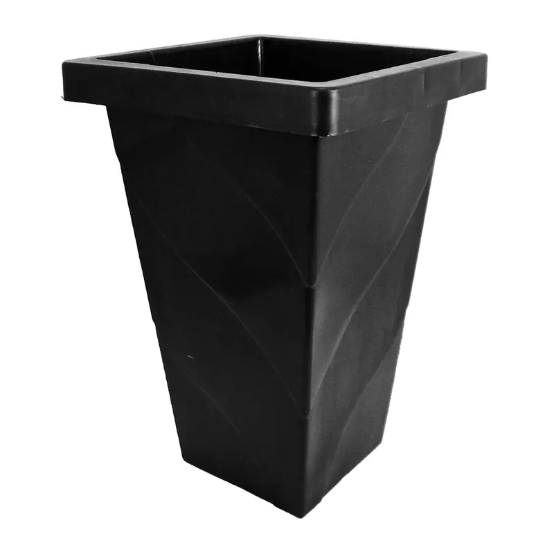 VASO QUADRADO COLUNA PRETO MEDIO 19L 43,7X29X29CM DE PLASTICO