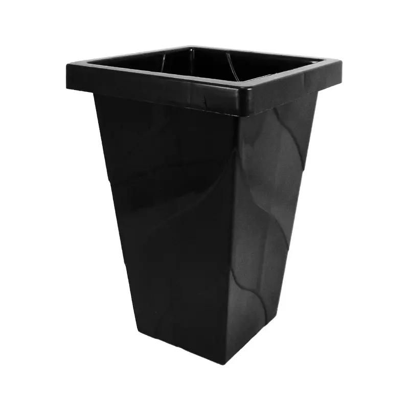VASO QUADRADO COLUNA PRETO PEQUENO 13L 38,2X25,5X25,5CM DE PLASTICO