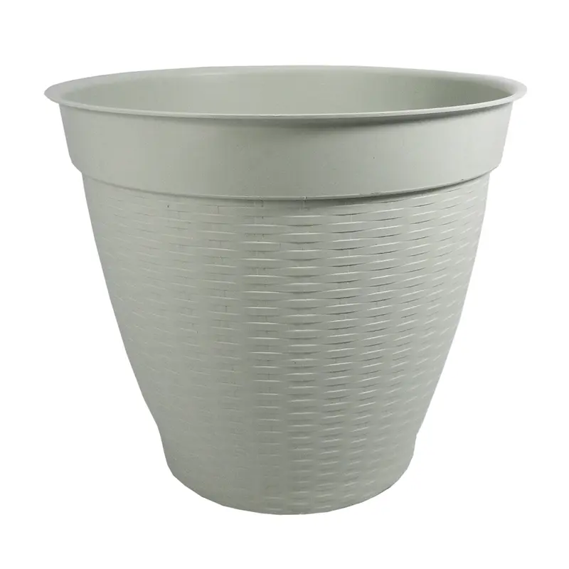 VASO REDONDO RATTAN ESTILO VIME COM BORDA RETA MARMORE 21L 32X36CM DE Ø DE PLASTICO