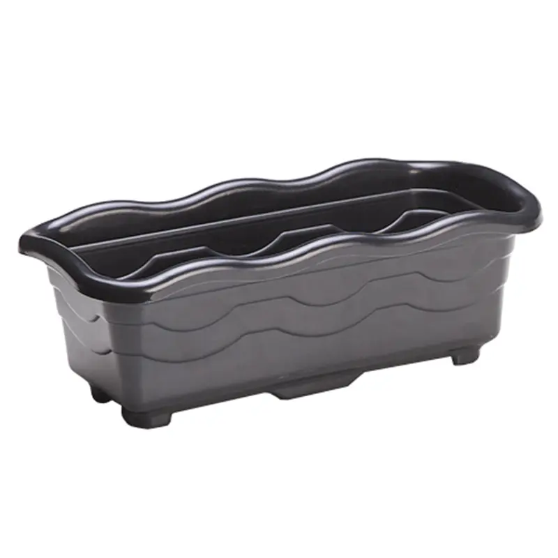 JARDINEIRA FLOREIRA PRETA MEDIA 37X17X14CM 3,5L DE PLASTICO