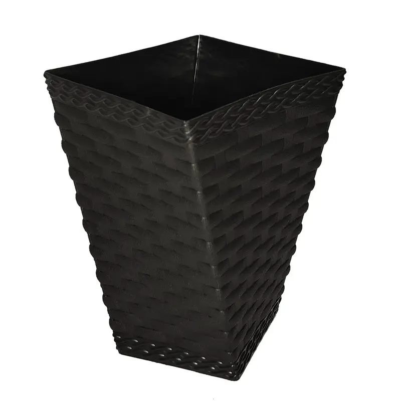 VASO TWISTER RATTAN PRETO MINI 1L 15X10,5X10,5CM DE PLASTICO