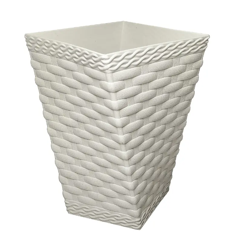 VASO TWISTER RATTAN BRANCO MINI 1L 15X10,5X10,5CM DE PLASTICO