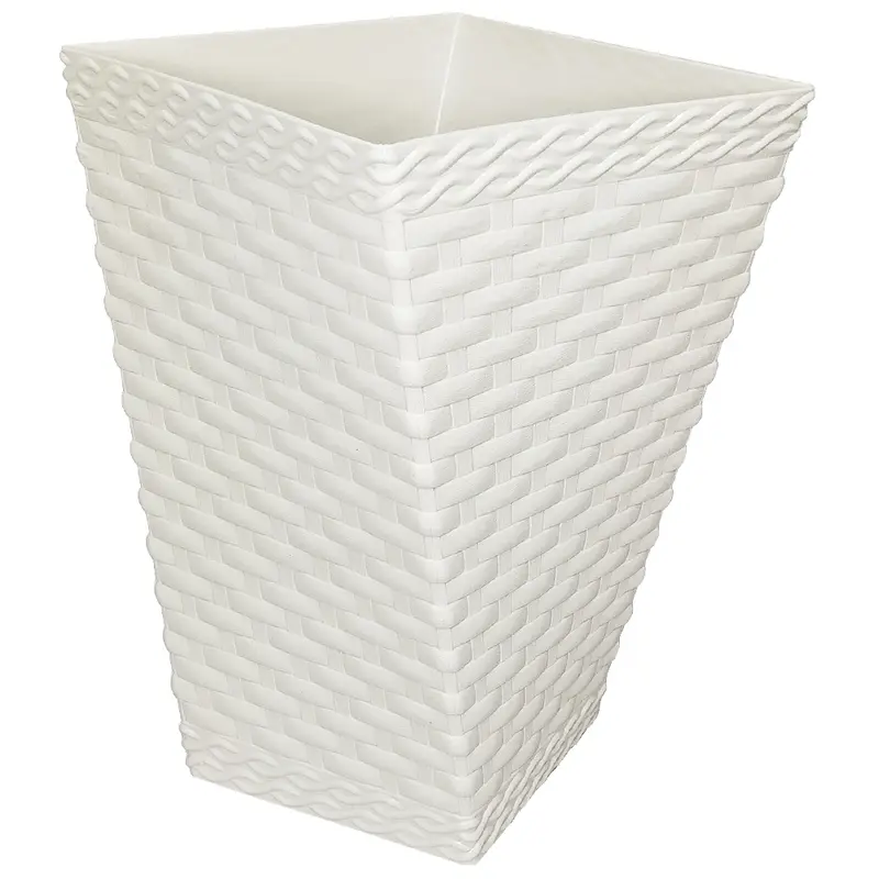 VASO TWISTER RATTAN BRANCO 4,5L 25X17,5X17,5CM DE PLASTICO