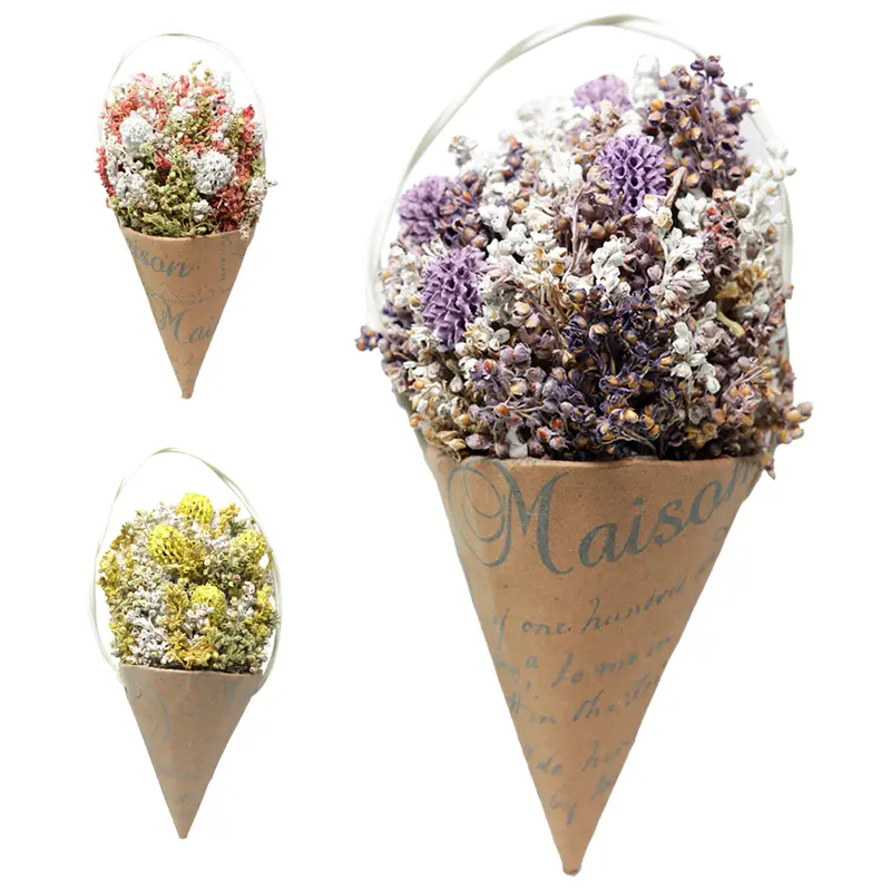ENFEITE ARRANJO DE FLORES SECAS RUSTICA COM VASO 20,5X9CM